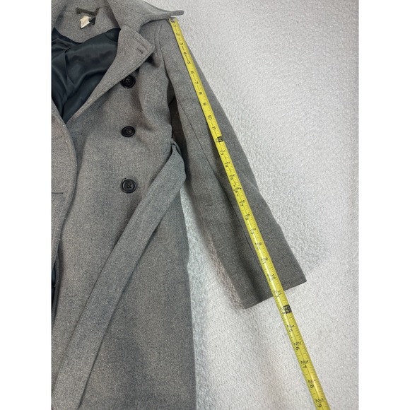 J Crew‎ Coat Womens 0 Gray Wool Blend Double Breasted Belted Peacoat Classic - Picture 5 of 8
